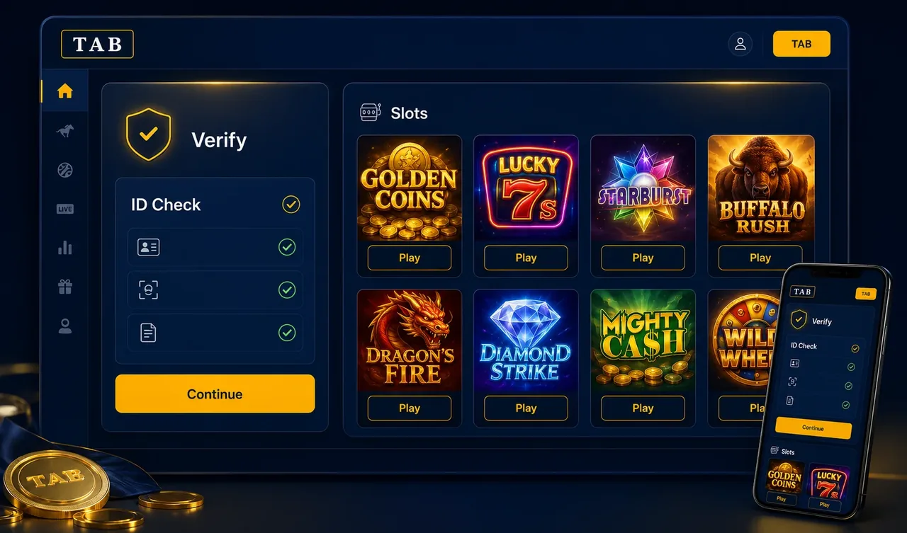TAB account verification and ID check confirmation screen