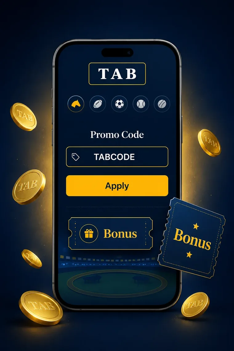 TAB promo code entry screen on mobile with bonus tickets